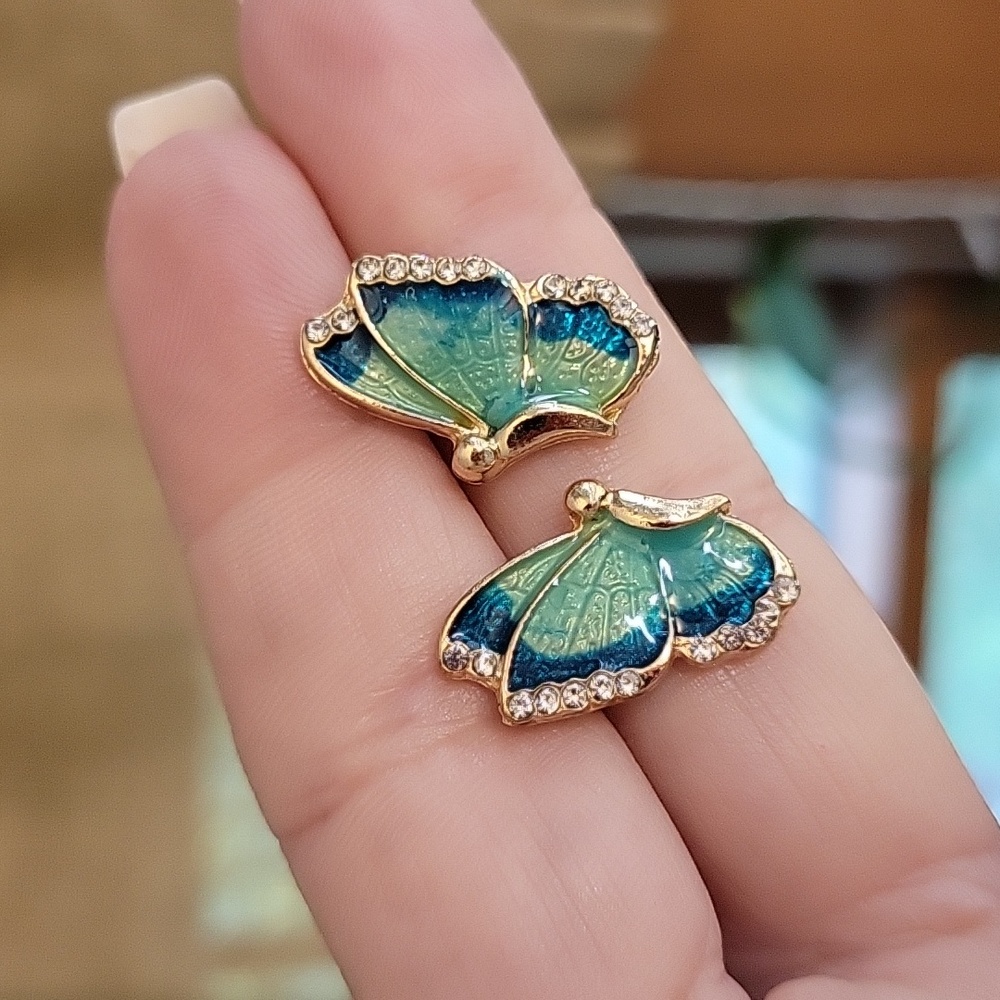 Mariposa Shimmer Wing Stud Earrings - Picture 1 of 7